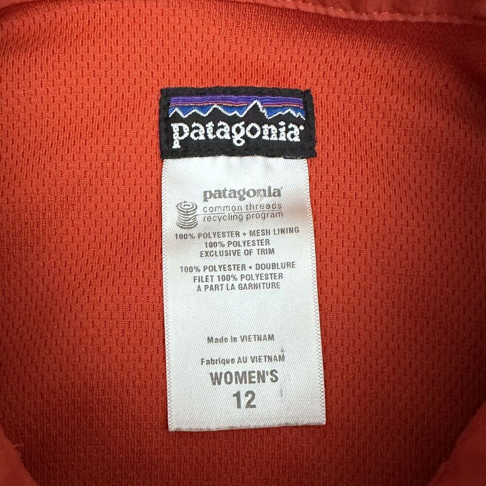 Patagonia Womens Sol Patrol Shirt Sz 12 Fly Fishing Orange Short Sleeve Vintage - Picture 4 of 8